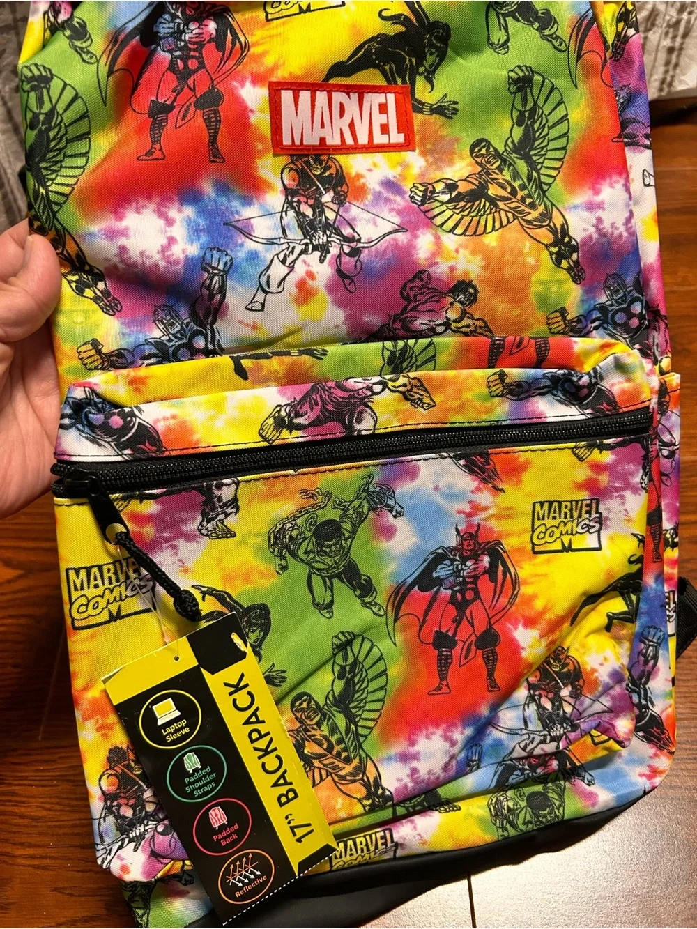 17” Marvel Tie-Dye Comic Character Backpack
